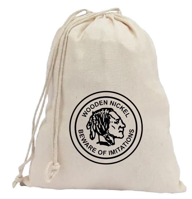 CB74 Coin Collector Bank Bag Indian Head Nickel Black