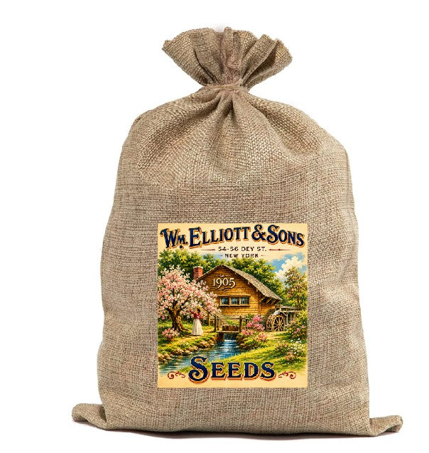 BUR107 Burlap Bag Vintage Style Bag Garden Seeds Elliot and Sons