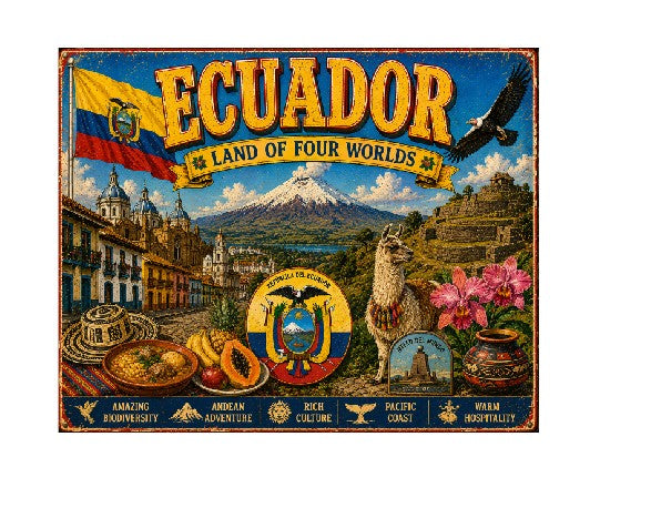 MS721 Vintage Style Metal Sign Ecuador