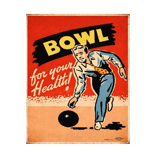 MS254 Vintage Style Metal Sign Bowling