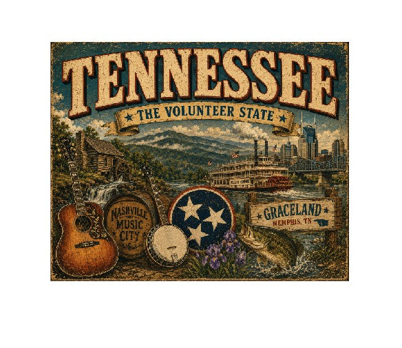 MS650 Vintage Style Metal Sign Tennessee