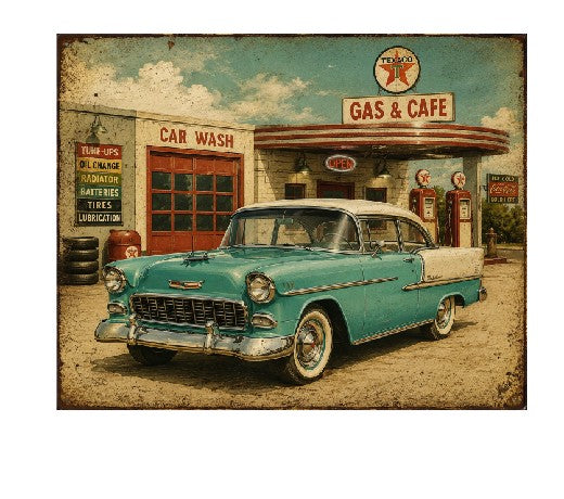 MS514 Vintage Style Metal Sign Vintage Car