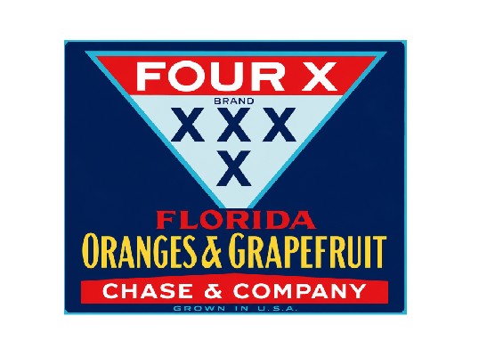 MS130 Crate Label Vintage Style Sign Metal Wall Deco Oranges and Grapefruit 4x