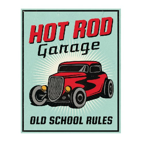 MS226 Vintage Style Metal Sign Hot Rod
