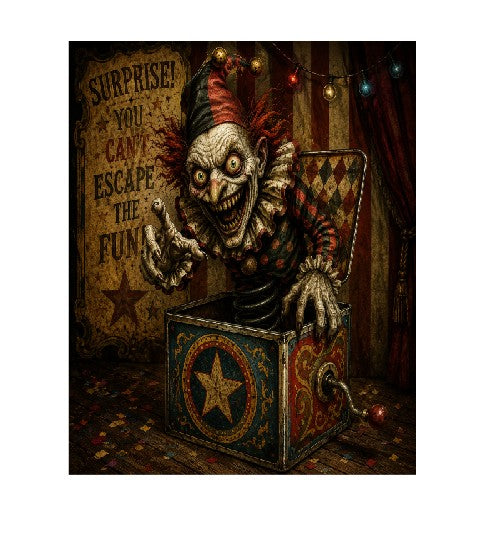 MS386 Vintage Style Metal Sign Scary Clown