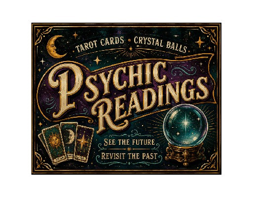 MS785 Vintage Style Metal Sign Psychic Readings