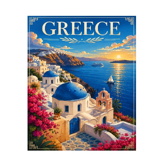 MS388 Vintage Style Metal Sign Greece