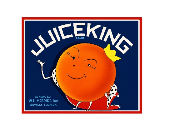 MS115 Crate Label Vintage Style Sign Metal Wall Orange Juice King