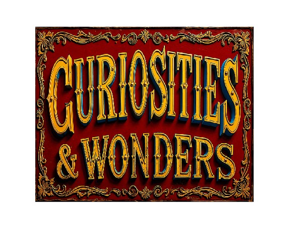MS838 Vintage Style Metal Sign Curiosities and Wonders