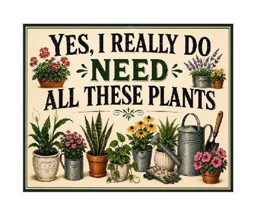 MS452 Vintage Style Metal Sign Plants