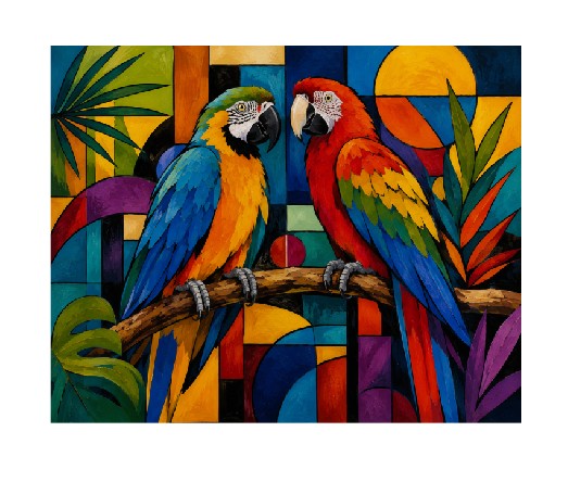 MS383 Wall Art Metal Sign Parrots