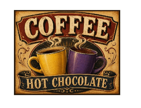 MS475 Vintage Style Metal Sign Coffee