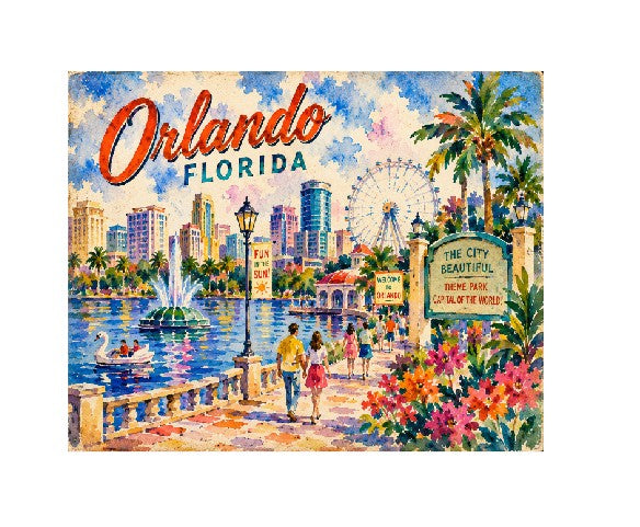 Vintage Style Metal Sign Orlando, Florida MS872