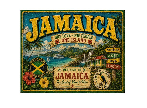 MS669 Vintage Style Metal Sign Jamaica
