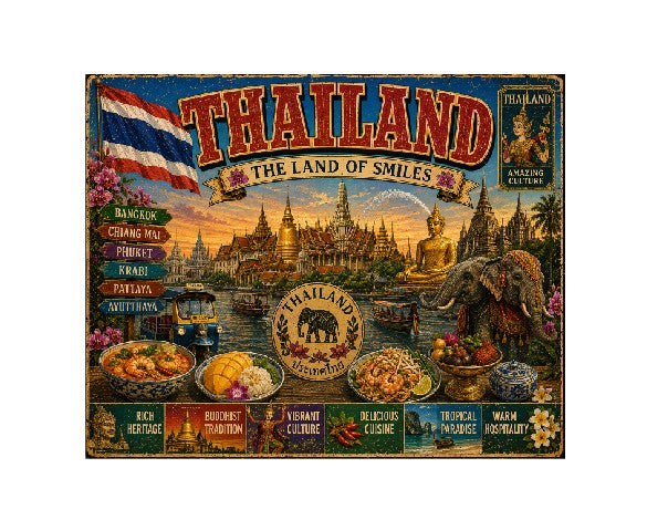 MS745 Vintage Style Metal Sign Thailand