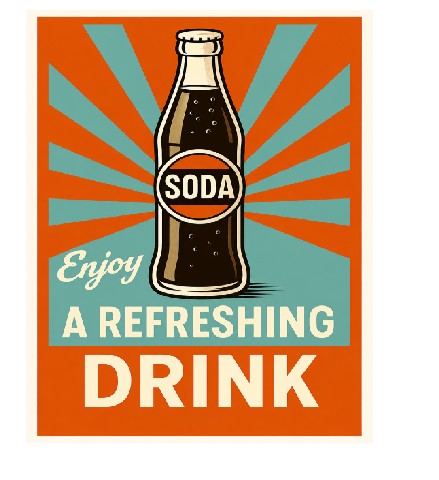 MS324 Vintage Style Metal Sign Soda