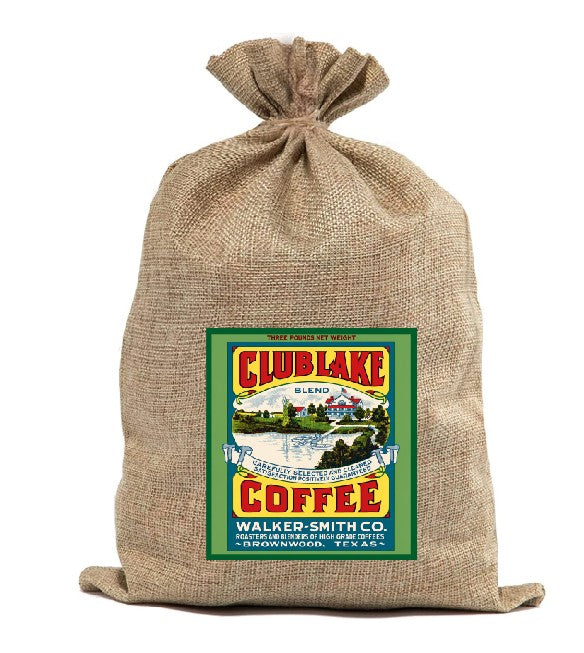 BUR48 Burlap Bag Vintage Style Bag Coffee Club Lake