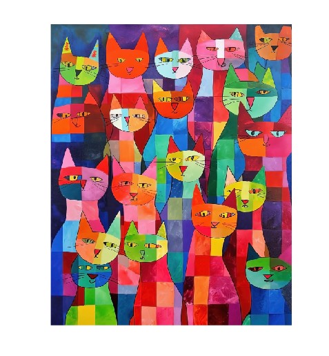 MS261 Metal Sign Wall Art Cats