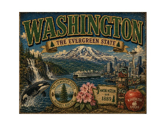 MS657 Vintage Style Metal Sign Washington