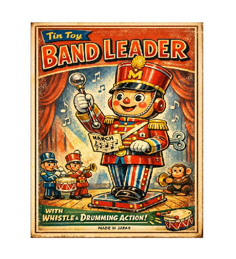 MS196 Vintage Style Tin Toy Metal Sign Band Leader