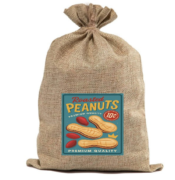 BUR42 Burlap Bag Vintage Style Bag Peanuts
