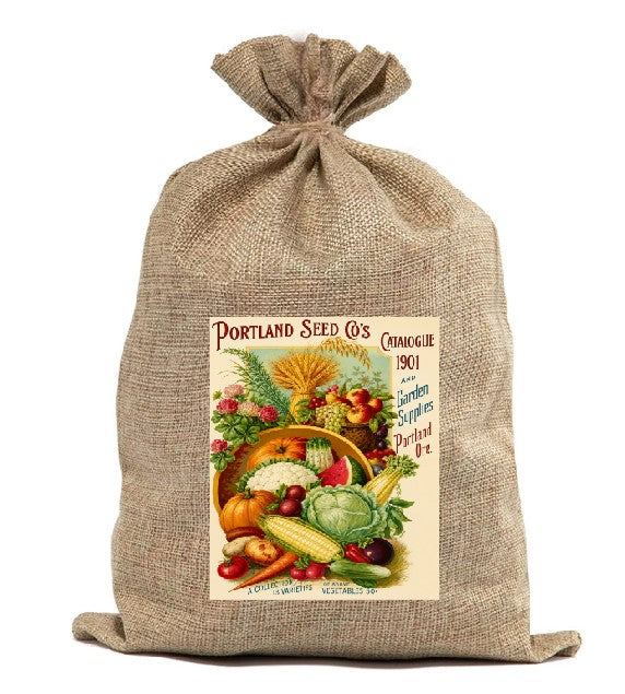 BUR93 Burlap Bag Vintage Style Bag Garden Seeds Vegetables