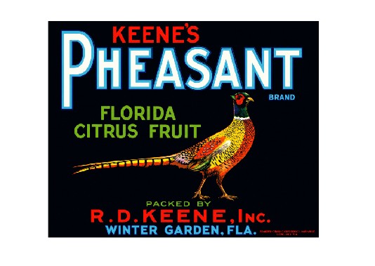 MS140 Crate Label Vintage Style Sign Metal Wall Deco Citrus Keene's Pheasant