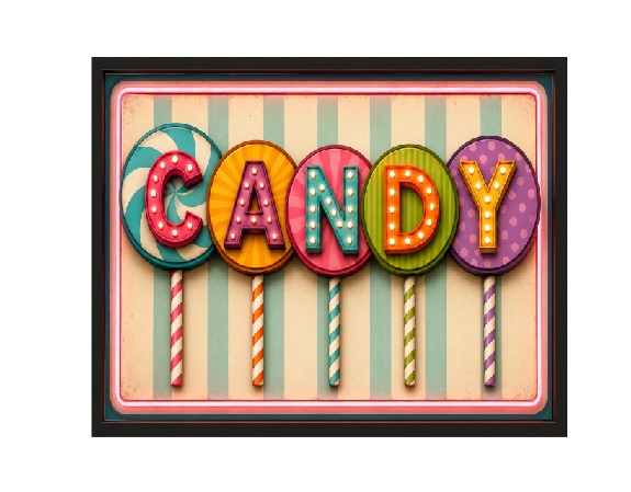 MS460 Vintage Style Metal Sign Candy