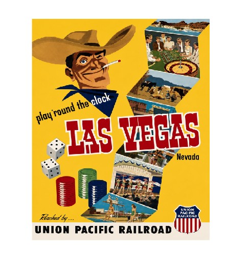 MS377 Vintage Style Metal Sign Las Vegas