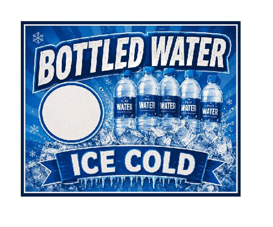 MS473 Vintage Style Metal Sign Bottled Water