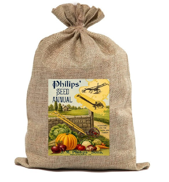 BUR94 Burlap Bag Vintage Style Bag Garden Seeds