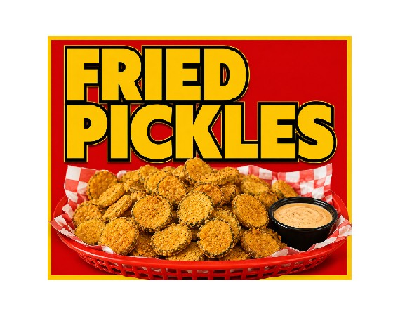 MS741 Vintage Style Metal Sign Fried Pickles