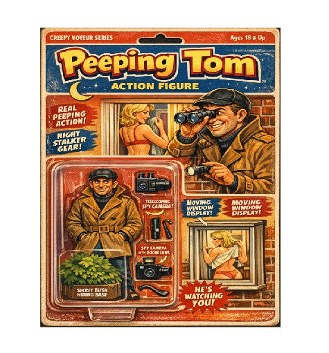MS371 Retro Style Funny Metal Sign The Peeping Tom