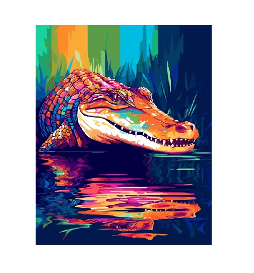 MS267 Metal Sign Wall Art Alligator