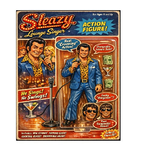 MS357 Retro Style Funny Metal Sign The Sleazy Lounge Singer