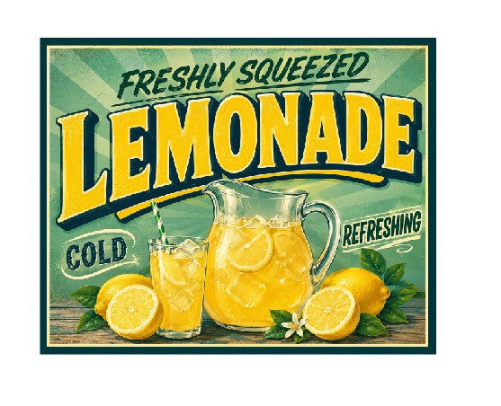 MS674 Vintage Style Metal Sign Lemonade