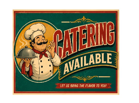 MS472 Vintage Style Metal Sign Catering Available