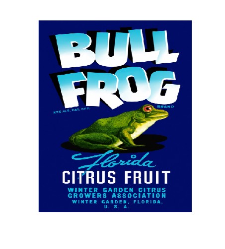 MS129 Crate Label Vintage Style Sign Metal Wall Deco Citrus Fruit Bull Frog