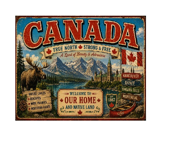 MS684 Vintage Style Metal Sign Canada