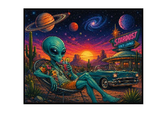 MS815 Vintage Style Metal Sign Funny Alien Sign