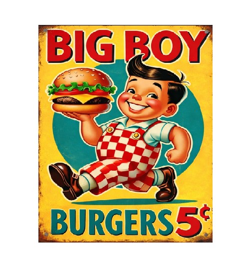 MS305 Vintage Style Metal Sign Big Boy Burgers