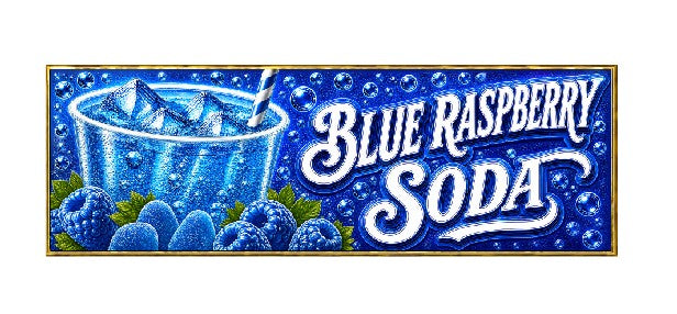 SS22 Metal Sign Blue Raspberry Soda