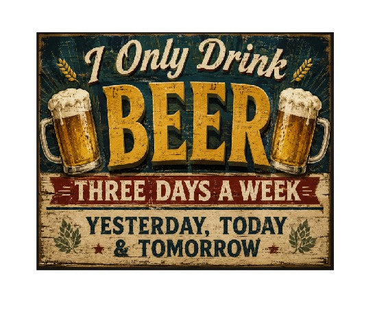 MS425 Vintage Style Metal Sign Funny Beer Sign