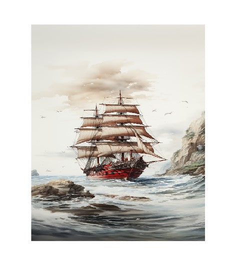 MS263 Metal Sign Wall Art Pirate Ship