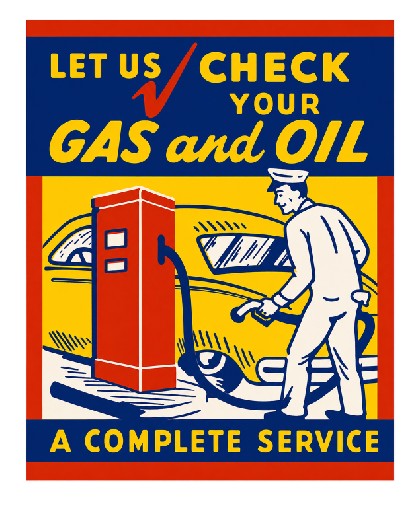 Vintage Style Metal Sign Check Your Gas and Oil MS965