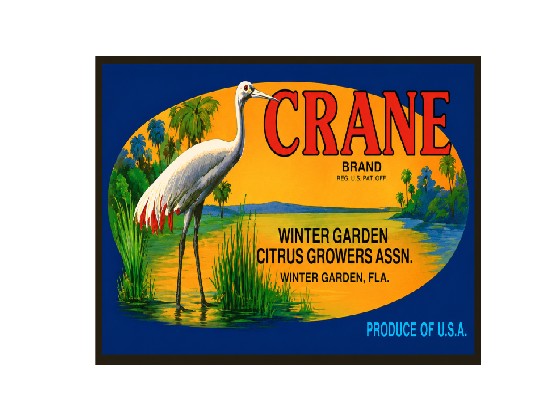 MS134 Crate Label Vintage Style Sign Metal Wall Deco Citrus Crane