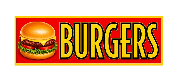 SS06 Metal Sign Burgers