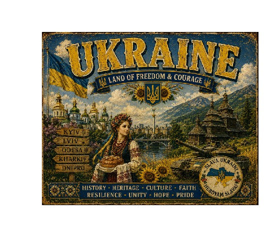MS703 Vintage Style Metal Sign Ukraine