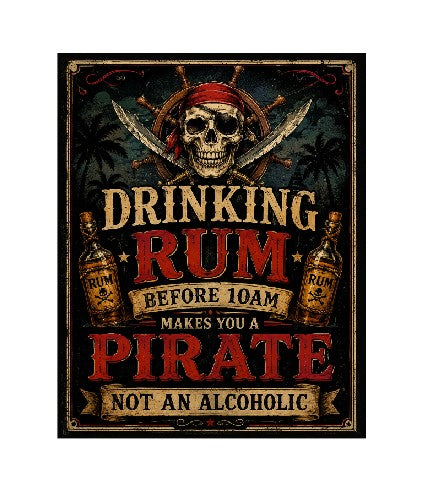 MS806 Vintage Style Metal Sign Funny Pirate Sign