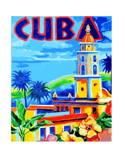 MS275 Metal Sign Wall Art Cuba